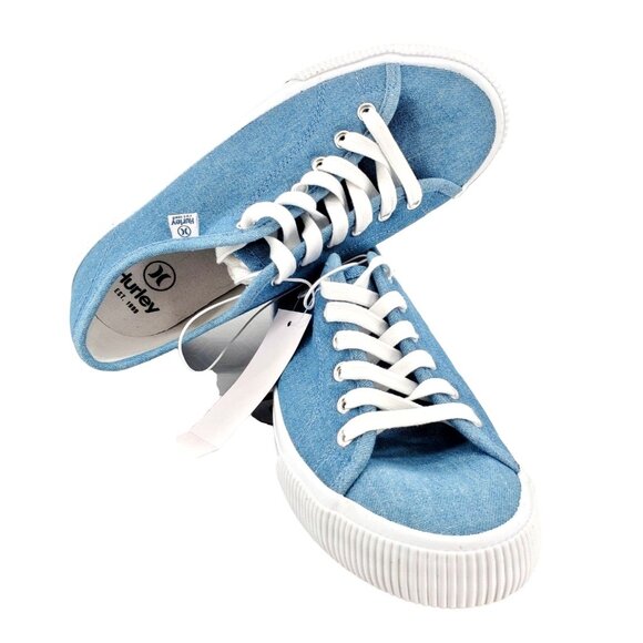 Hurley 6.5 Sneaker Woman's Carrie Canvas Lace-up Casual Shoe Classic Blue Denim - Picture 14 of 15